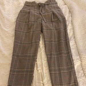 Zara plaid pants with belt